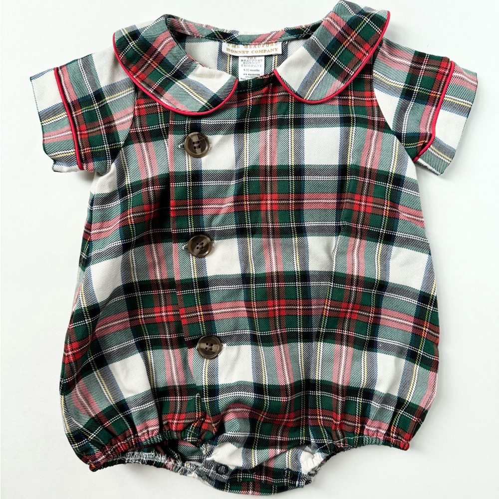 The Beaufort Bonnet Company size 6-12 months Plaid Bubble